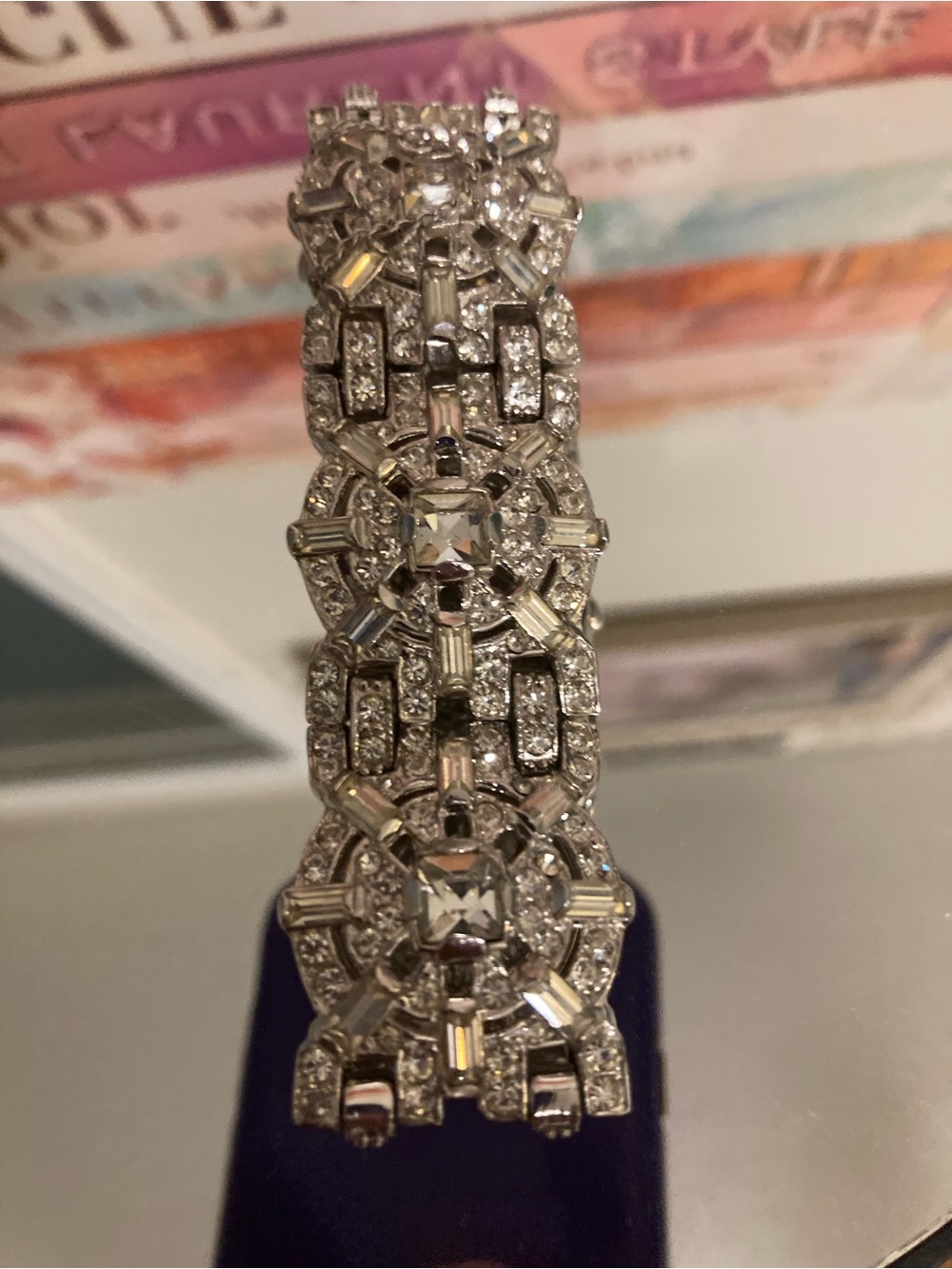 Silver Rhinestone Ledo Art Deco  Bracelet - Sparkling Women's Bracelet